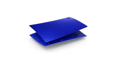 Seitenansicht des Konsolen-Covers der PS5 Digital Edition in Cobalt Blue