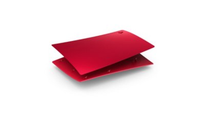 Konsolen-Cover der PS5 Digital Edition in Volcanic Red