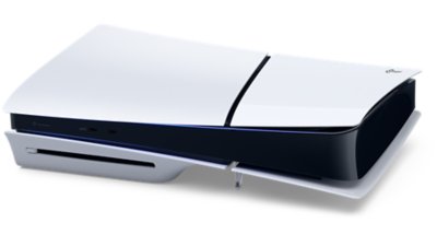 A PS5 console lying horizontal