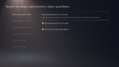 Descargar datos en el almacenamiento de la consola PS5