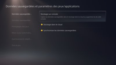 Télécharger dans le stockage sur console PS5