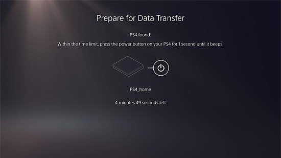 PS4 to PS5 data transfer