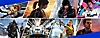 PS5-spilbanner med Ratchet & Clank: Rift Apart, The Last of Us Part I, Gran Turismo 7, Horizon Forbidden West, God of War: Ragnarok, Deathloop, Returnal og MLB The Show 22