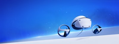Bilde av PlayStation VR2-hodesettet og PlayStation VR2 Sense-kontrollere