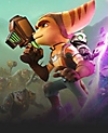 Ratchet and Clank: Rift Apart artwork showing Ratchet with Clank on his back
