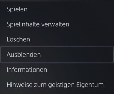 Ein Spiel in deiner Spielebibliothek auf der PS5-Konsole ausblenden