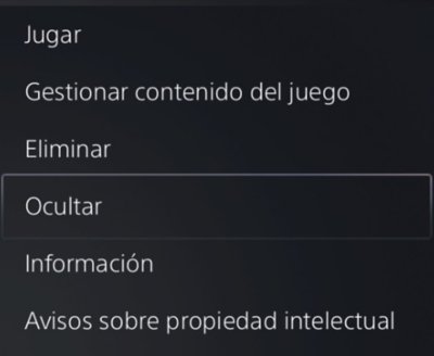 Ocultar un juego en la biblioteca de juegos de tu consola PS5