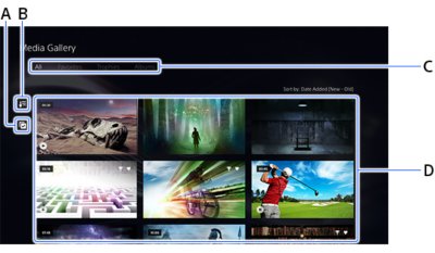 Opciones de Galería multimedia de PS5