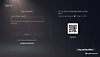 PS5 sign in with PS App QR code
