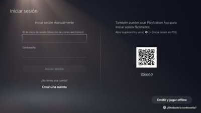 Iniciar sesión en PS5 con código QR en PS App