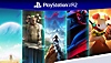PS VR2 – obraz promocyjny zawierający grafiki z gier No Man's Sky, Horizon: Call of the Mountain, GT7 i Moss: Book II