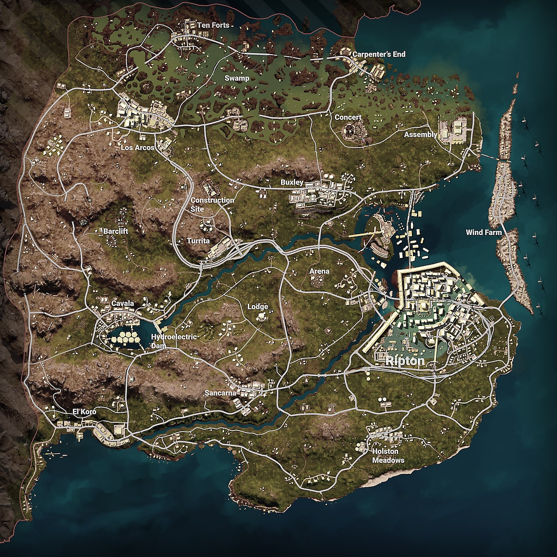 PUBG: Battlegrounds – карта – Erangel