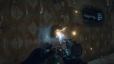 Tom Clancy's Rainbow Six Siege gameplay screenshot showing a wall being broken