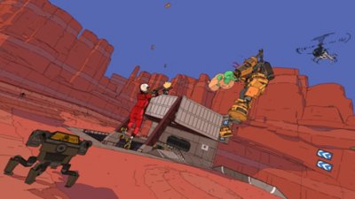 Snimka zaslona iz igre Rollerdrome prikazuje borbu