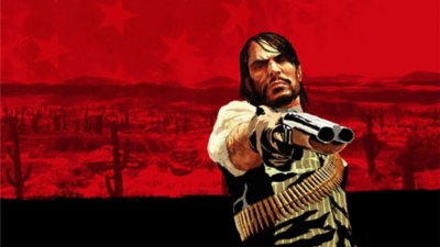 《Red Dead Redemption》主题宣传海报：约翰·马斯顿手持霰弹枪瞄准