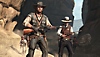 Capture d'écran de Red Dead Redemption – John Marston tenant un fusil à canon scié