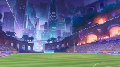 Rematch – tło z futurystycznym stadionem