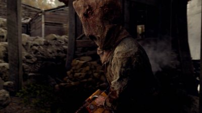 لقطة شاشة من Resident Evil 4 تعرض شخصية Chainsaw Man
