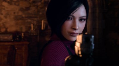 Captura de pantalla de Resident Evil 4 y Ada Wong