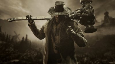 Resident Evil Village - captura de ecrã que mostra a personagem Karl Haisenberg do novo conteúdo The Mercenaries Additional Orders na Winters' Expansion