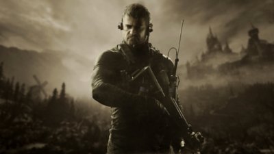 Resident Evil Village screenshot showing Chris Redfield character from new The Mercenaries Additional Orders content in the Winters' Expansion