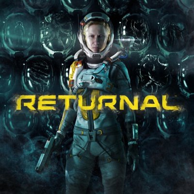 Returnal key art featuring main character Selene Vassos.