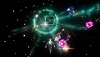 《Rez Infinite》螢幕截圖，呈現代表玩家的角色在X區與多重敵人戰鬥