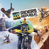 Riders Republic – grafika przedstawiająca kolarzy górskich i snowboardzistów zjeżdżających z góry