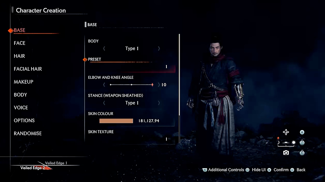 Rise of the Ronin Character Creation