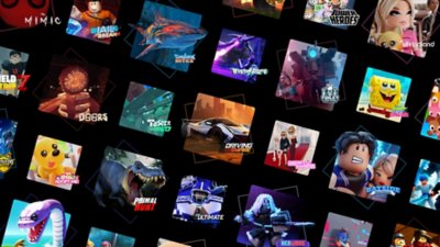 Fundo do Roblox com uma variedade de jogos diferentes