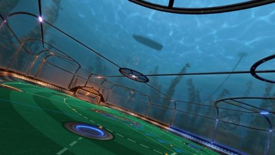 Captura de tela de Rocket League mostrando a Arena AquaDome