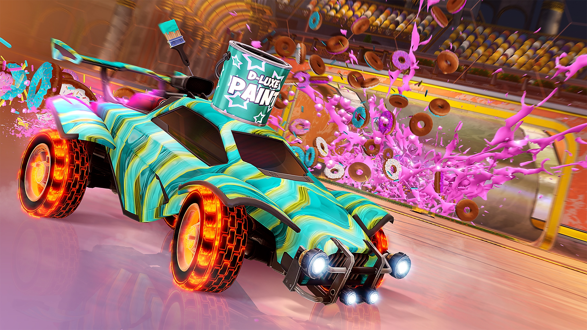 Rocket League Saison 6 – Screenshot eines grünen Autos