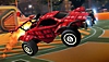 Captura de pantalla de Rocket League que muestra un carro rojo