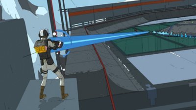 Rollerdrome-screenshot van een arena-gevecht