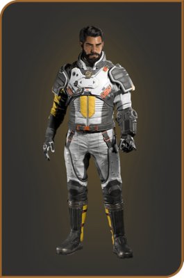 Grafik aus SAROS, die den ASTRA-Skin für Arjun zeigt