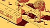 لقطة شاشة من لعبة SCHiM تعرض مشهدًا باللون الأصفر لحافلة متوقفة في موقف حافلات