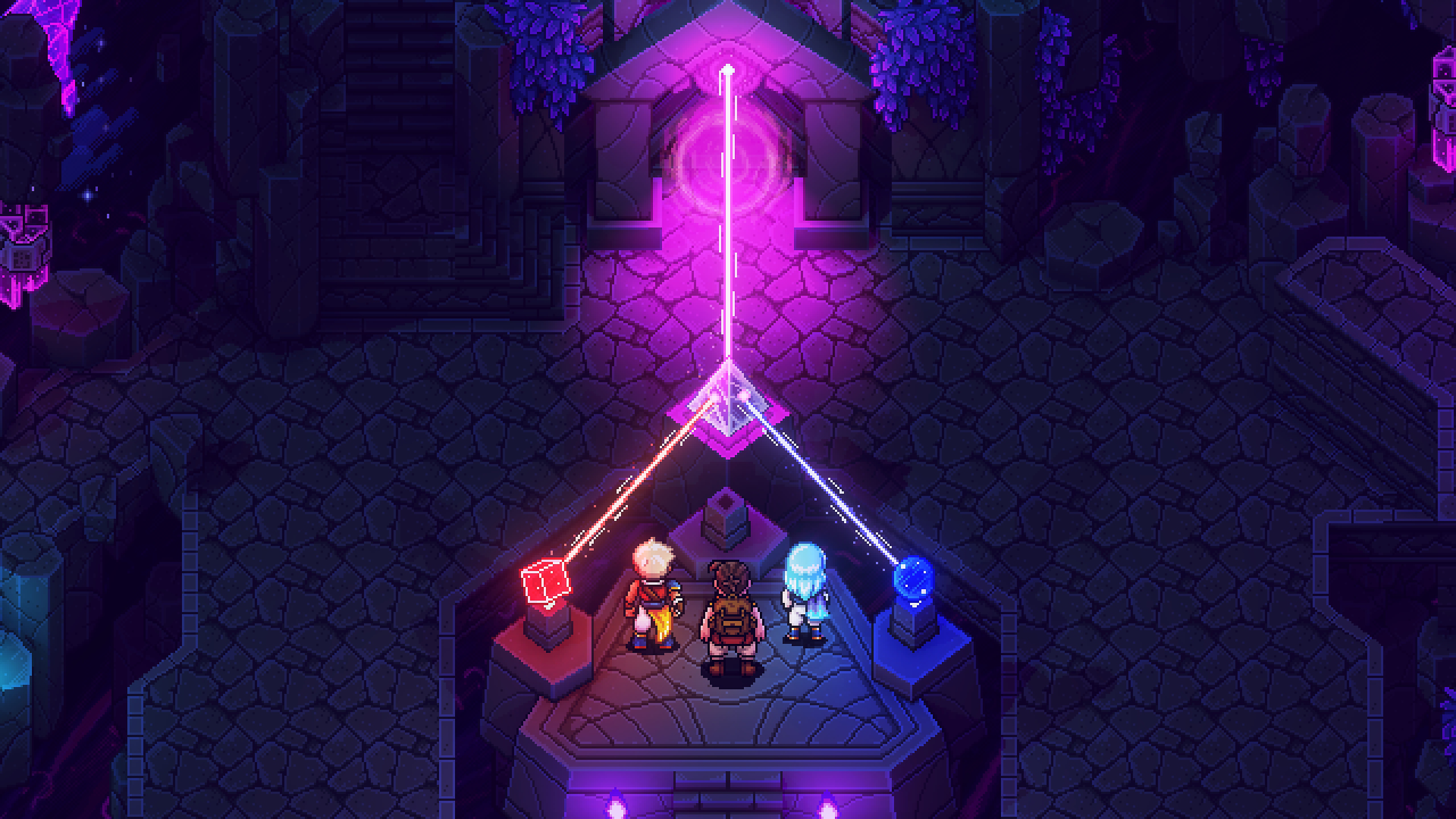 sea of stars characters solving a puzzle screenshot