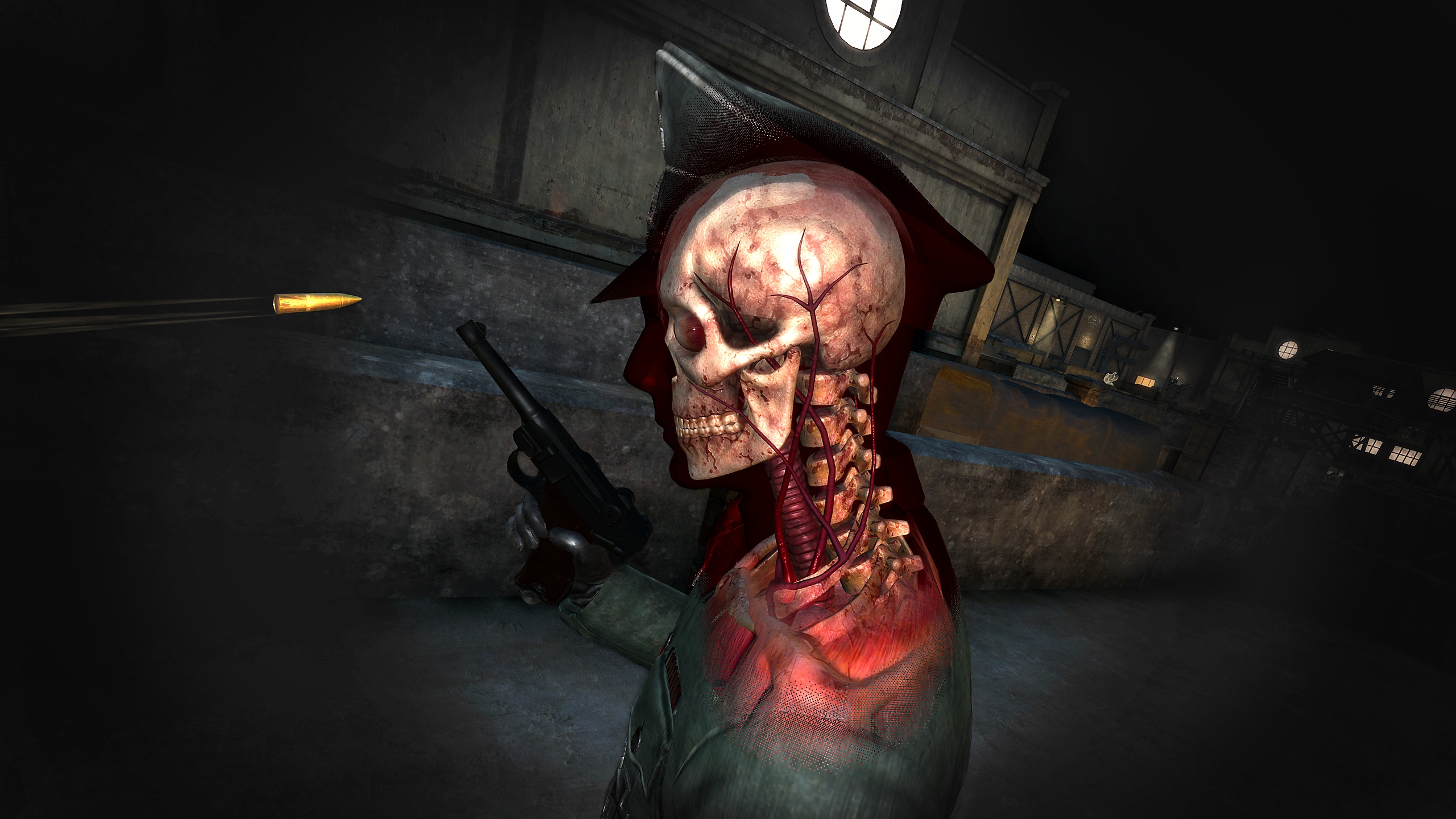 لقطة شاشة لكاميرا من منظور القاتل kill-cam في لعبة Sniper Elite VR