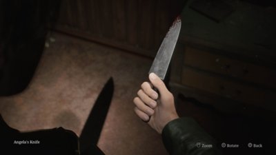 Silent Hill 2 – Capture d'écran montrant le couteau d'Angela