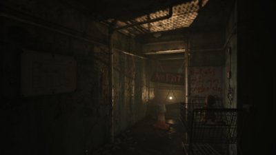 Silent Hill: The Short Message - captura de tela mostrando uma placa de "sem saída"