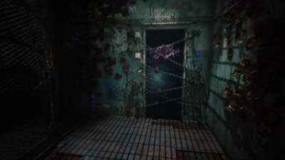 Silent Hill: The Short Message – Capture d'écran montrant une porte recouverte de chaînes