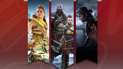 Bedste singleplayerspil-kampagnebillede med grafik fra Horizon Forbidden West, God of War Ragnarok og The Last of Us Part II Remastered