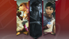 Лучшие одиночные игры – рекламная иллюстрация с обложками «Ratchet & Clank: Сквозь миры», «Одни из нас: Часть II» и Kena: Bridge of Spirits.