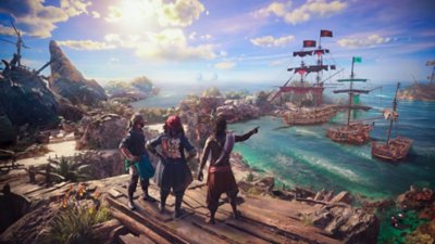 Skull and Bones-screenshot van drie spelers in de coöpstand