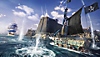 Skull & Bones – snímek ze hry zobrazující souboj mezi pirátskými loděmi