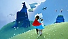 Sky: Children of the Light screenshot showing two characters overlooking building ruins