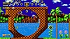 Captura de tela de Sonic Origins mostrando uma imagem em 16:9 de uma parte inicial da Zona Green Hill
