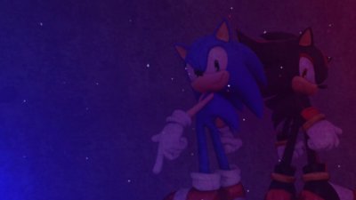 《Sonic X Shadow Generations》螢幕截圖，展示背景首圖美術設計