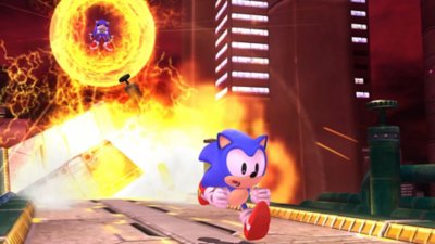 Sonic X Shadow Generations-screenshot van klassieke Sonic-gameplay