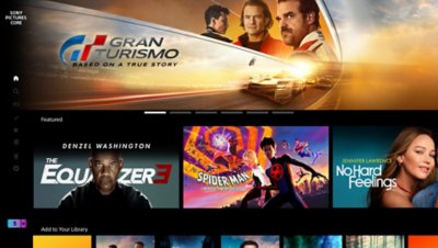 Sony Pictures Core screenshot of the application's interface on a television.
